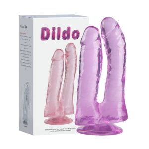 Dildo Duplo Realístico - Transparente - 17,3 x 3,5