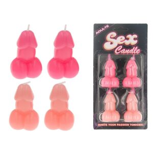 kit com 4 Velas em Formato de Pênis - Sex Candle