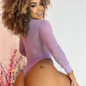 Body Tule Manga Longa