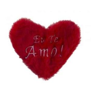 Coração de Pelúcia com Zíper Rosa