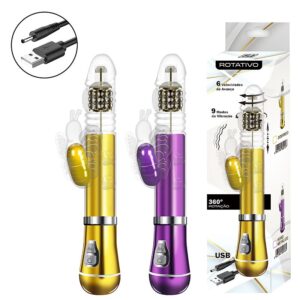 Vibrador Rotativo de Borboleta - Cromado - Recarregável