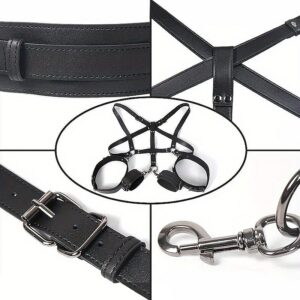 Fetiche Harness de Couro com Algemas