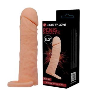 Capa Peniana Extensora Cyberskin com Anel para Escroto