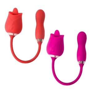 Vibrador de Ponto G e Clitóris com Dedilhar / Tapping - Formato de Rosa - Flowery