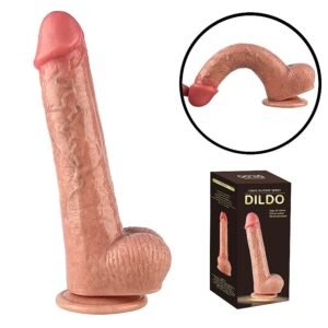 Pênis Realístico com Ventosa - Silicone Líquido - 22,5 x 4,3 cm