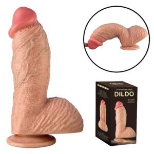 Pênis Realístico com Ventosa - Silicone Líquido - 22,5 x 6,2 cm